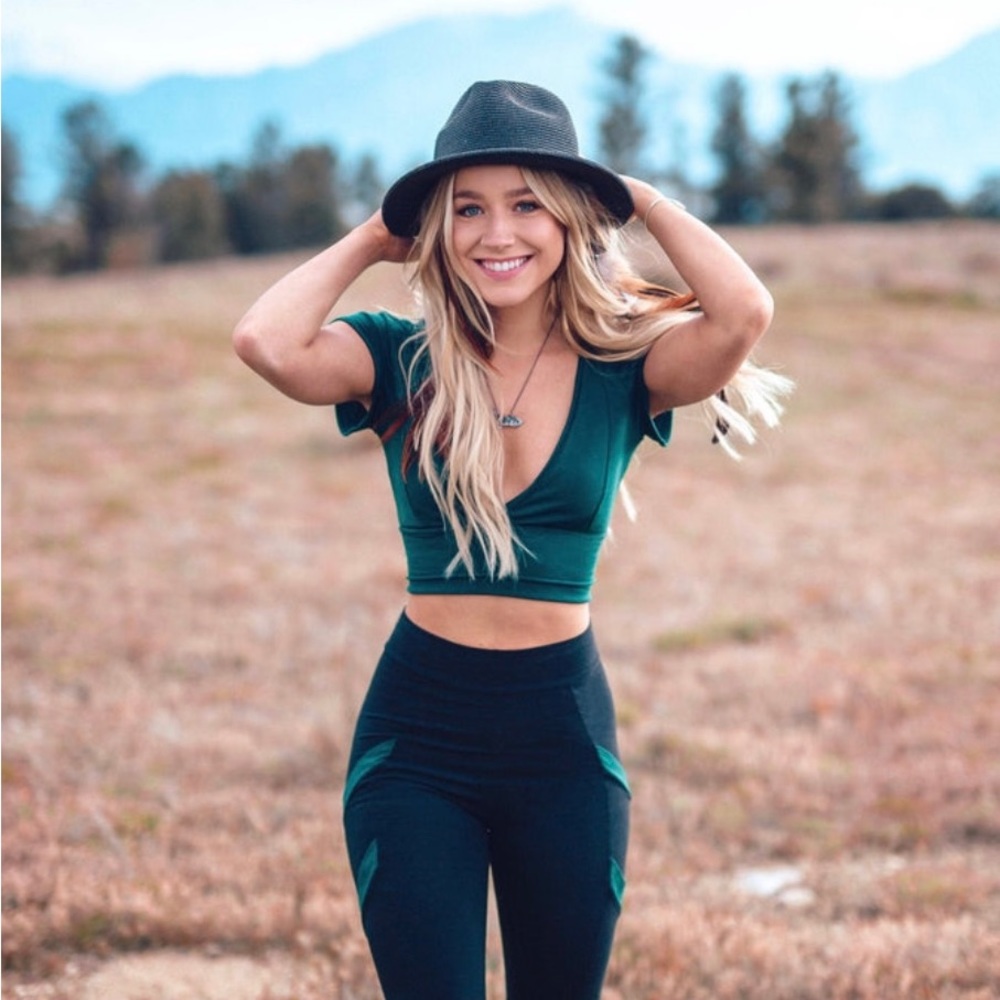 Elven Forest Brand Pixie Crop Top Forest Emerald Green Color Size XS